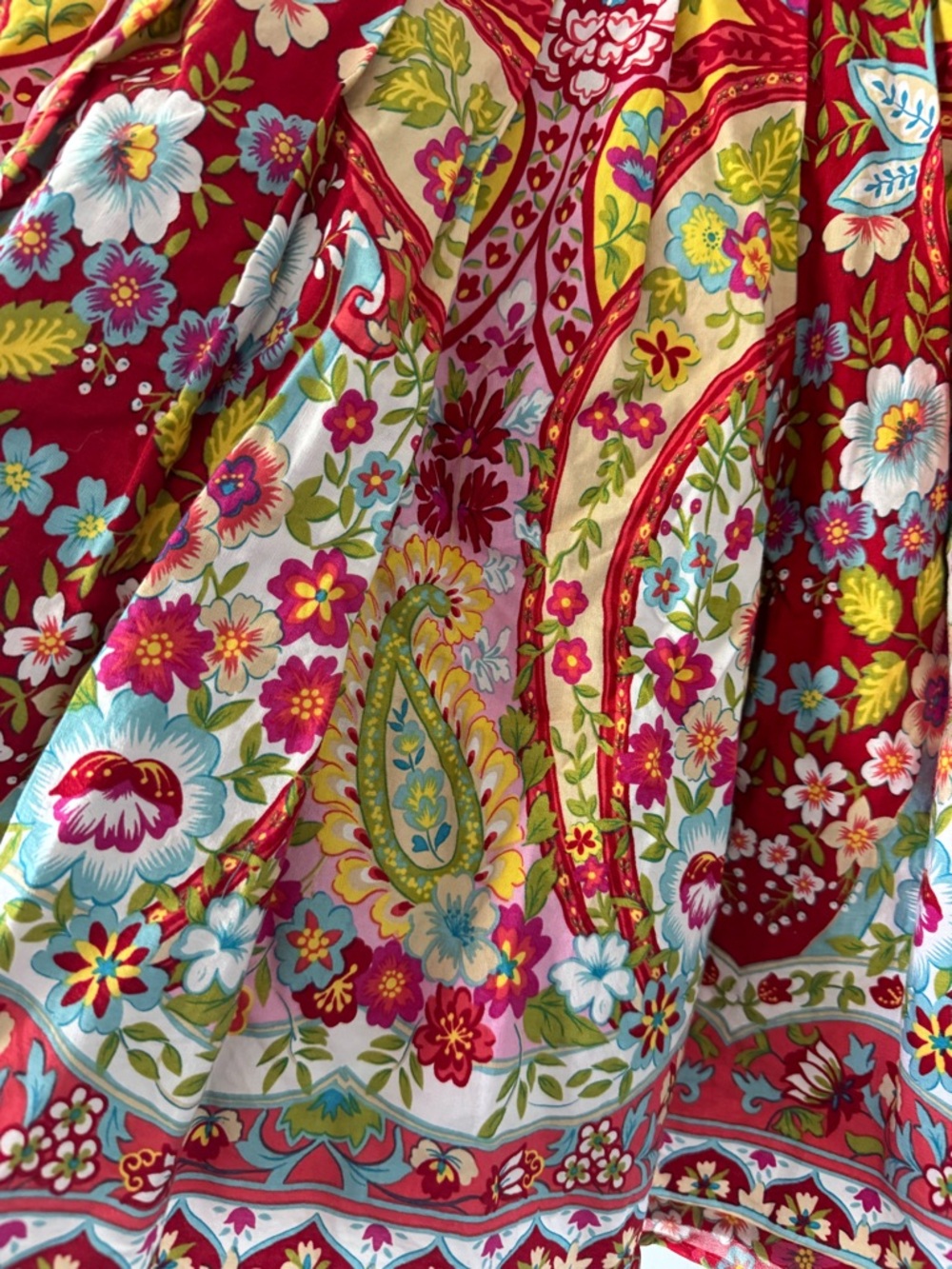 Bandolino Multicolor Paisley & Floral Gathered Skater Skirt - Picture 3 of 4
